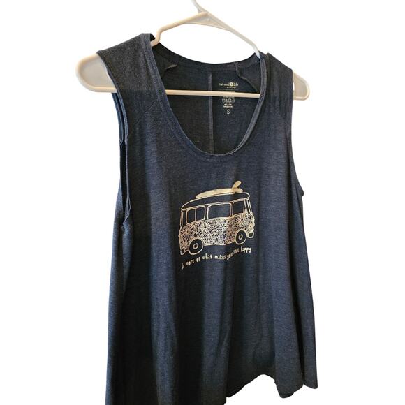 Natural Life Tank Top S Womens Blue Surf Bus Pullover Beach Happy Soul Casual - Picture 2 of 5
